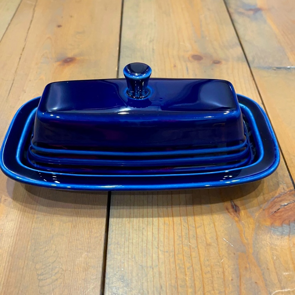 Fiesta Batter Dish Porcelain Made In USA Blue